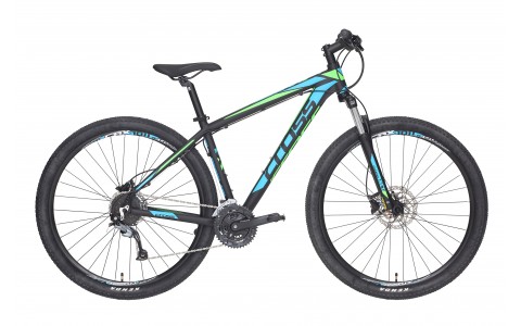 Bicicleta MTB Cross GRX 827, 460mm, 29, negru-albastru-verde