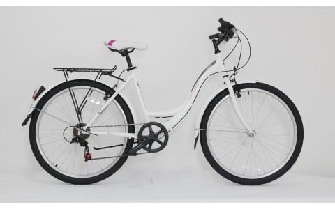 Bicicleta dama oras Ultra Tonus CTB, 26, 420mm, alb-gri-roz