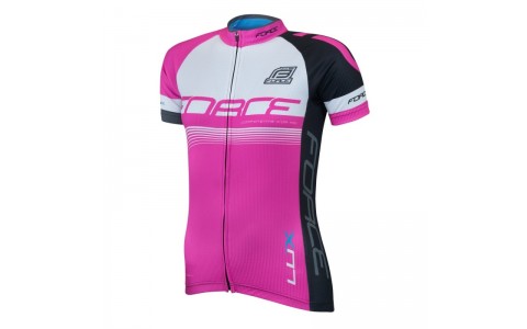 Bluza ciclism Force Lux dame maneci scurte roz S