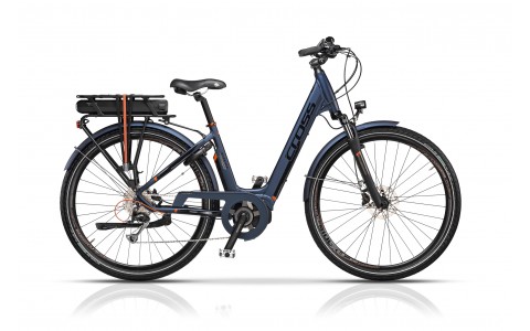 Bicicleta electrica Cross Elegra Trekking Lady, 450mm, 28", albastru