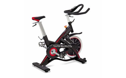 Bicicleta de spinning TOORX SPEED SRX-80, Volanta: 22 kg, Greutate suportata: 140 kg, Calculator antrenament, Roti pentru transport
