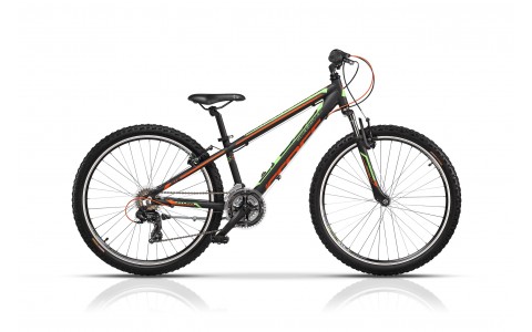 Bicicleta baieti Cross Speedster 26, negru-verde-portocaliu
