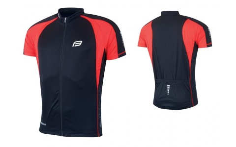Tricou ciclism Force T10 negru/rosu XL