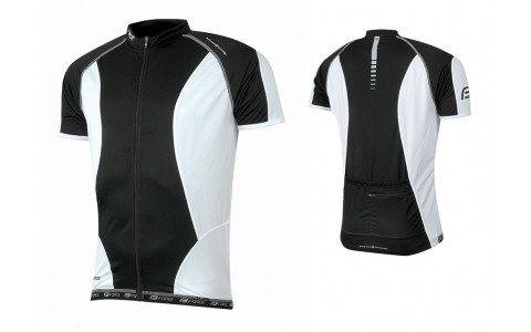 Tricou ciclism Force T12 negru/alb XL