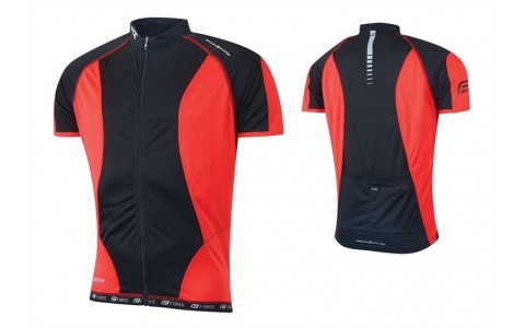 Tricou ciclism Force T12 negru/rosu XL